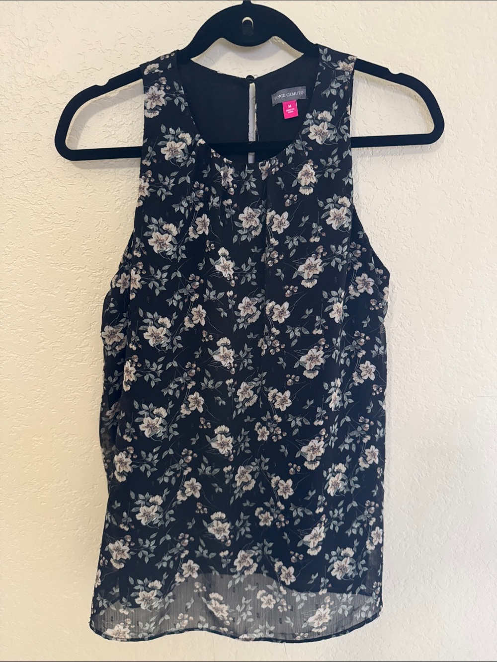 Vince Camuto Black Floral Sleeveless Camisole